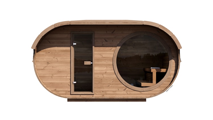 Weka Design Oval Saunahaus Keila mit Thermoholz - 28/42 mm