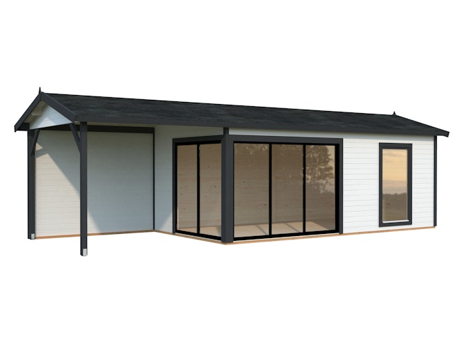 Palmako Gartenhaus Amanda 17,1 +7,8 m² Slide - 44 mm