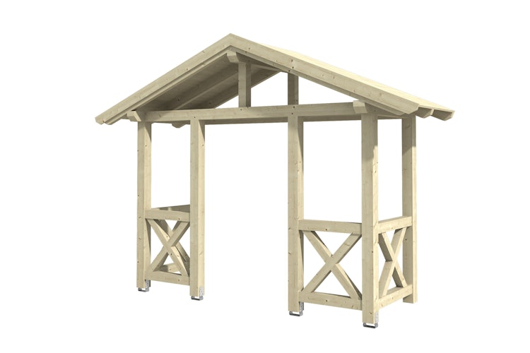 Skan Holz Satteldach Vordach Doppeltür Stralsund
