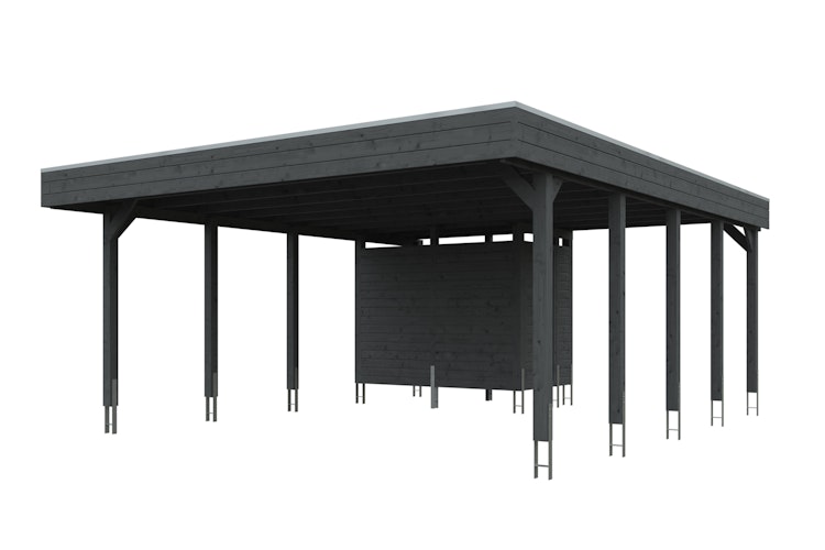 Skan Holz Carport Friesland 557x708 cm inkl. Abstellraum Sparset 4