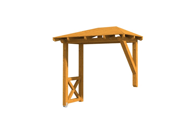 Skan Holz Walmdach Vordach Doppeltür Wismar