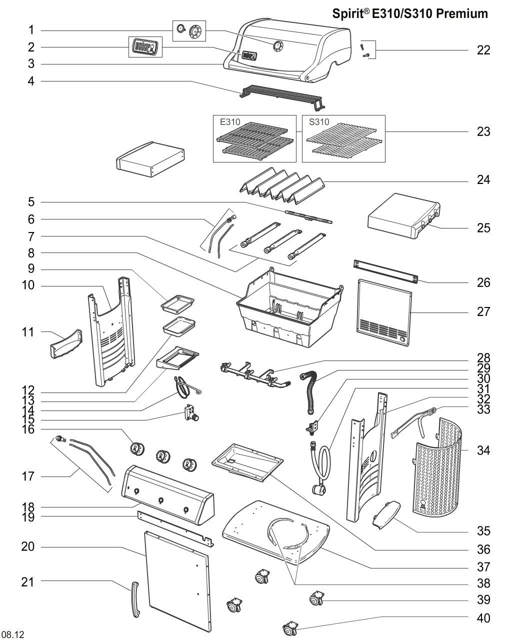 Explosionszeichnung Ersatzteile