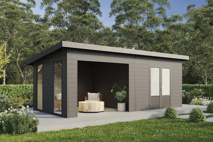 Wolff Finnhaus WPC Gartenhaus Tona 5024 mit Wandpaket - 28 mm