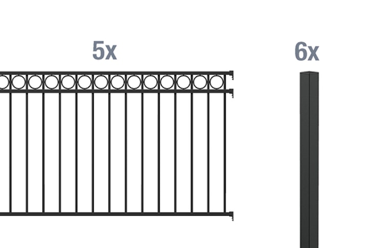 Alberts® Zaun Grundset Circle zum Einbetonieren
