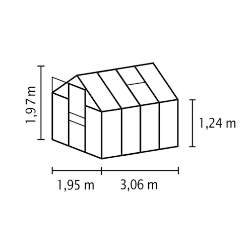 Vitavia Gewächshaus Calypso 5800 inkl. 2 Dachfenstern - 5,8 m²