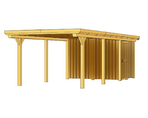 Skan Holz Emsland - Flachdach Carport aus Leimholz Breite 404 cm