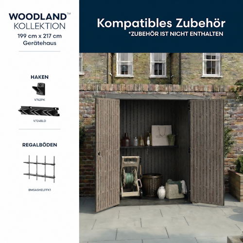 Suncast Kunststoff-Geräteschrank Modern (groß) - stahlverstärkt