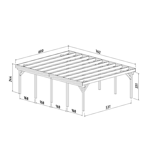 Palmako Carport Karl 40,6 m²