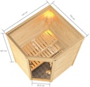 Vorschaubild Karibu Woodfeeling Sauna Antonia - 38 mm Massivholz Aktionssauna inkl. gratis Sauna-Zubehörset im Wert von 234,94 €