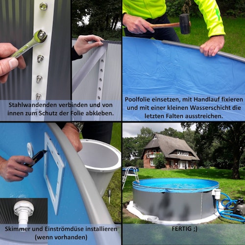 Summer Fun Rundform Aufstellbeckenset Acapulco Anthrazit Ø450x90cm (SW0,3 IH 0,2) overlap