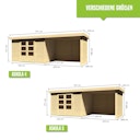 Vorschaubild Karibu Woodfeeling Gartenhaus Askola 2/3/3,5/4/5 m. 275 cm Schleppdach/Seiten- und Rückwand in Lamellenoptik