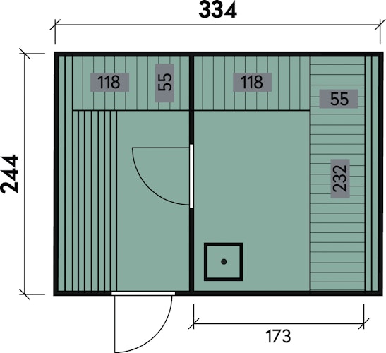 Wolff Finnhaus Design Saunahaus Luago 3x2 Art 1
