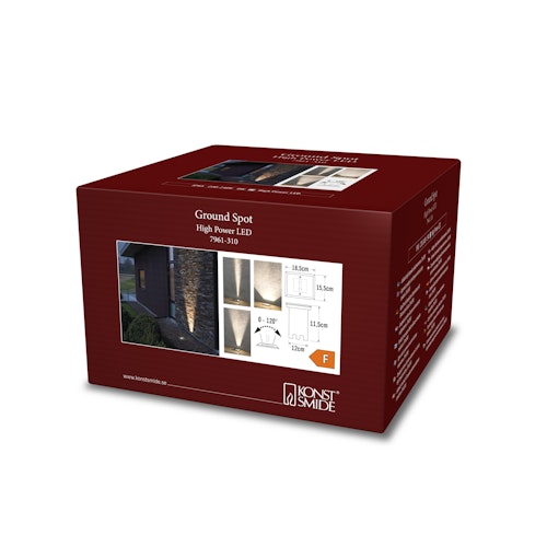 Konstsmide Bodeneinbaustrahler, HighPowerLED 230V, eckig (7961-310)