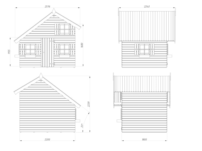 Palmako Kinderspielhaus Tom 3,8 m² - weiß lackiert