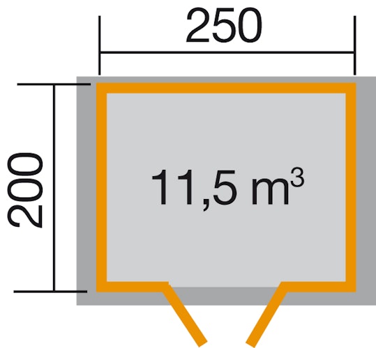Weka 28 mm Gartenhaus Premium 28 mit Vordach (20 cm)