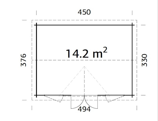 Palmako Gartenhaus Claudia 14,2 m² - 44 mm