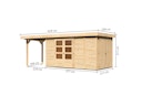 Vorschaubild Karibu Woodfeeling Gartenhaus Retola 2/3/4/5/6 inkl. Anbauschrank u. 240 cm Schleppdach
