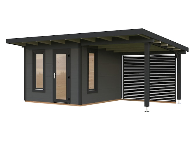 Palmako Premium Gartenhaus Grace 8,1 m² inkl. 8,1 m² Anbau - 56 mm