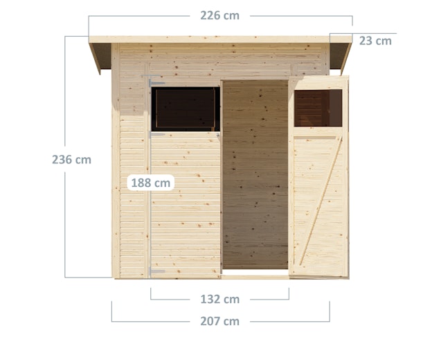 Bertilo Gartenhaus Pent Modern 3 - 18 mm