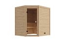 Vorschaubild Karibu Sauna Espoo (Eckeinstieg) - 28 mm Massivholz Aktionssauna