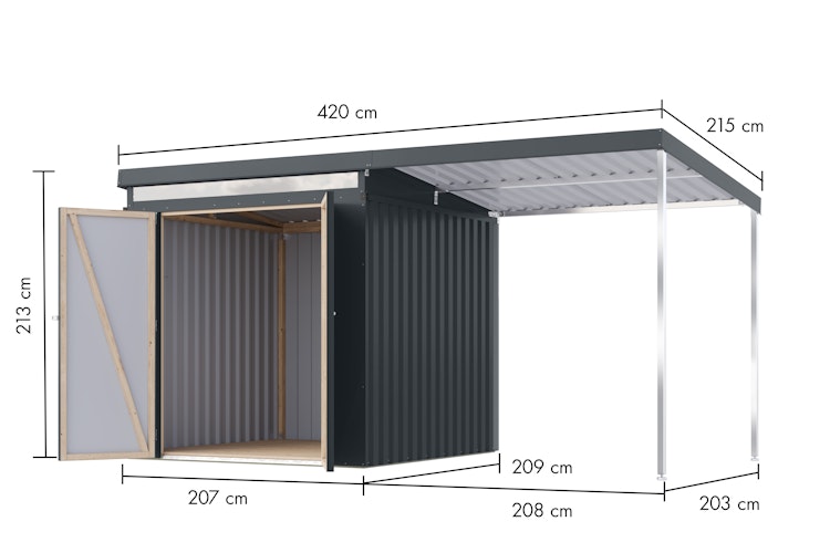 Karibu Metall Gartenhaus Iridium 2/2,5/3/3,5
