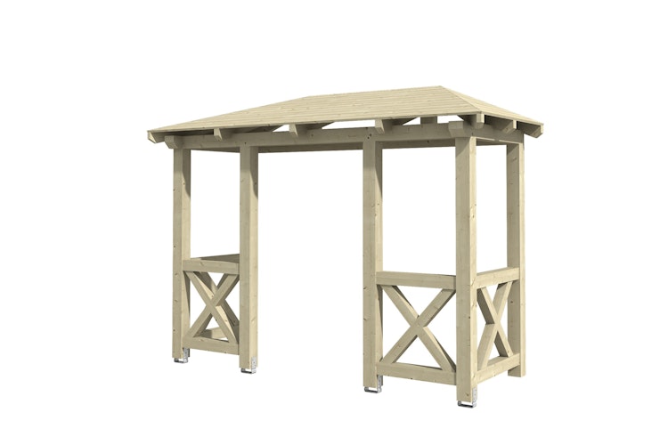 Skan Holz Walmdach Vordach Doppeltür Wismar