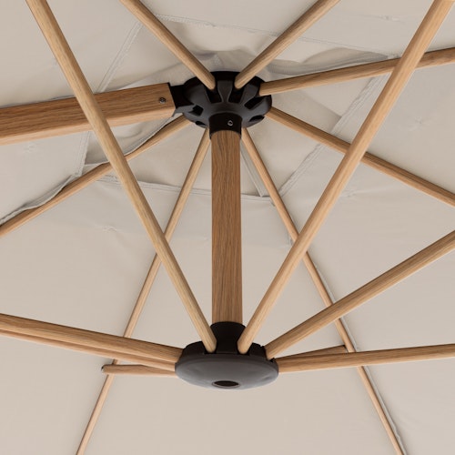 doppler Pendelschirm ALU WOOD 300 x 220, Aluminium Esche-Optik / 100 % Polyester 180 g/m²