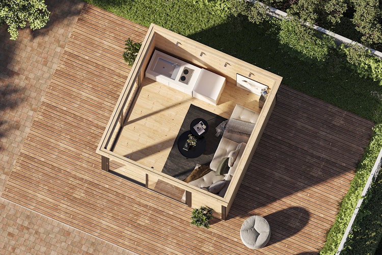 Wolff Finnhaus Gartenhaus Starla 3232 mit 2 Schiebetüren