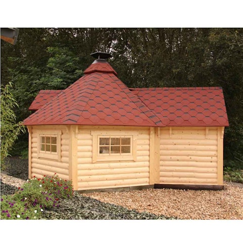 Wolff Finnhaus Grillkota 9 de luxe mit Anbau