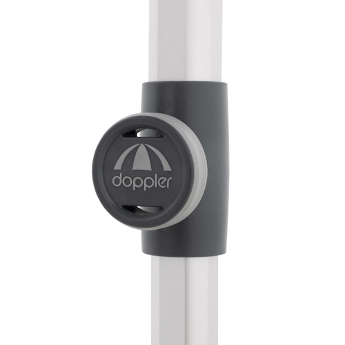 doppler Mittelmastschirm EXPERT 220 x 140 Auto-Tilt, Aluminium Silber / 100 % Polyester 180 g/m²