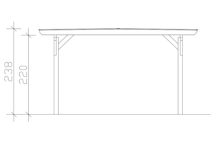 Skan Holz Odenwald - Design Einzel Carport aus Leimholz Breite 428 cm