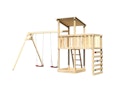 Vorschaubild Akubi Kinderspielturm Anna mit Pultdach inkl. Doppelschaukel, Anbauplattform und Kletterwand