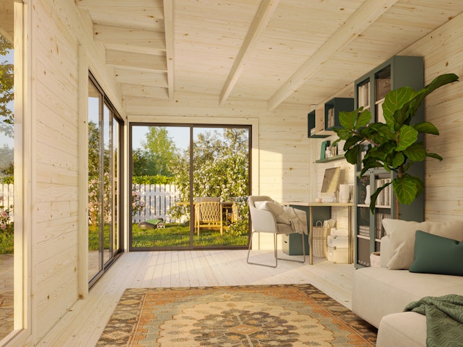 Palmako Gartenhaus Andrea 17,1 m² mit Schiebetür - 44 mm