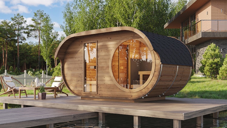 Weka Design Oval Saunahaus Keila mit Thermoholz - 28/42 mm