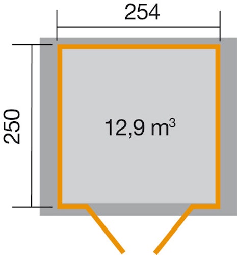 Weka 19 mm Gartenhaus 316 - Doppeltür
