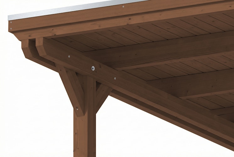 Skan Holz Emsland - Flachdach Doppelcarport aus Leimholz Breite 609 cm