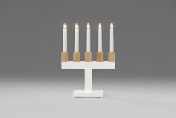 Konstsmide Weihnachtsbeleuchtung  Holzleuchter weiß Kerzenhalter eichenfarbig B22,5H30,2