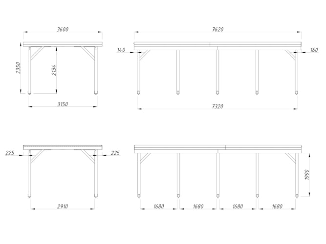 Palmako Carport Karl 23,1 m²