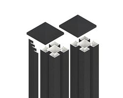 OSMO 2er-Set-Aluminiumpfosten Typ B - inkl. Pfostenkappe und 4 Abdeckleisten