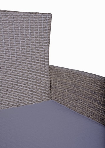 Garden Pleasure Balkon-Set DAKOTA, Tisch 70 x 60 + 2 Sessel, Polyrattan / Akazie / Kissen 100 % Polyester