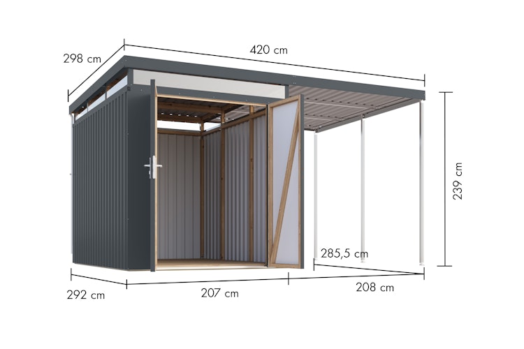 Karibu Metall Gartenhaus Aurum 2/2,5/3/3,5