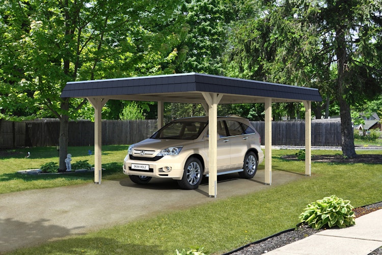 Skan Holz Wendland - Walmdach Carport aus Leimholz Breite 409 cm