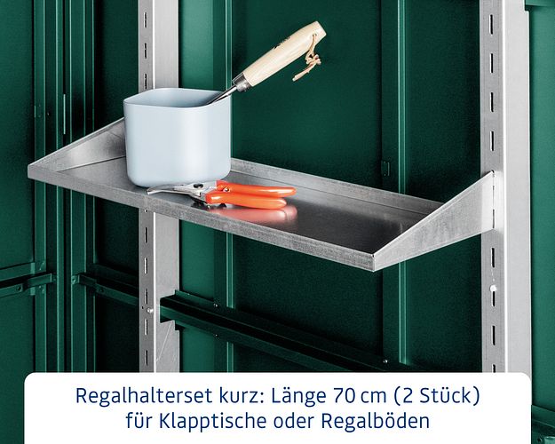 Hörmann Regalhalter-Set kurz für Gerätehaus EcoStar (2 Stück) 70,8 cm