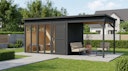 Vorschaubild Bertilo Element-Gartenhaus Pentus 3 Office inkl. Lounge-Anbau - 19 mm