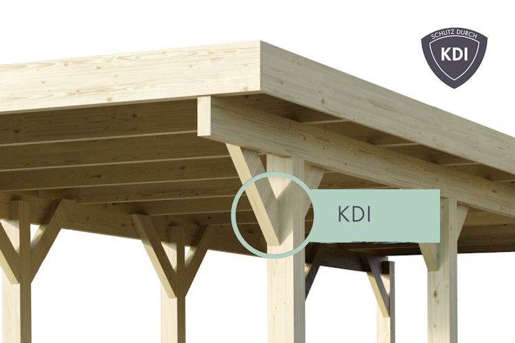 Karibu Carport Doppelcarport Classic Doppel 2 - kesseldruckimprägniert