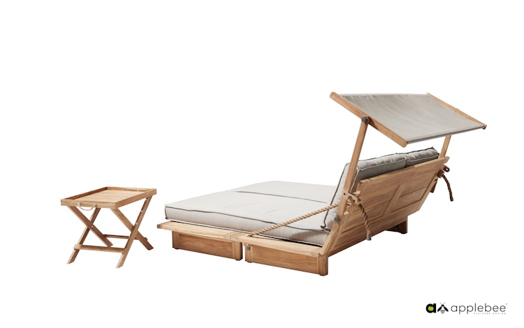 Apple Bee Sonnendach ROBINSON, Teak / BEE WETT (100 % Polypropylen) Grizzle - Auslaufartikel