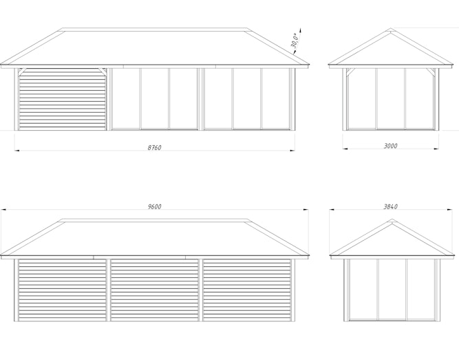 Palmako Pavillon Bianca 24,9 m² Set 218 Slide - 28 mm