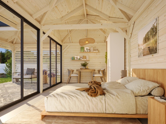 Palmako Pavillon Bianca 24,9 m² Set 513 Slide Plus mit Isolierglas-Schiebetüren