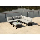 Vorschaubild Garden Pleasure Lounge Set DONNA, Aluminium Anthrazit / Kissen 100 % Polyester Grau