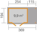 Vorschaubild Weka Gartenhaus 321 A mit 115 cm Anbau - 19 mm